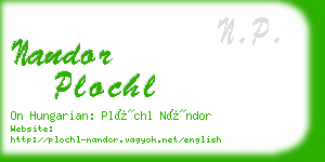 nandor plochl business card